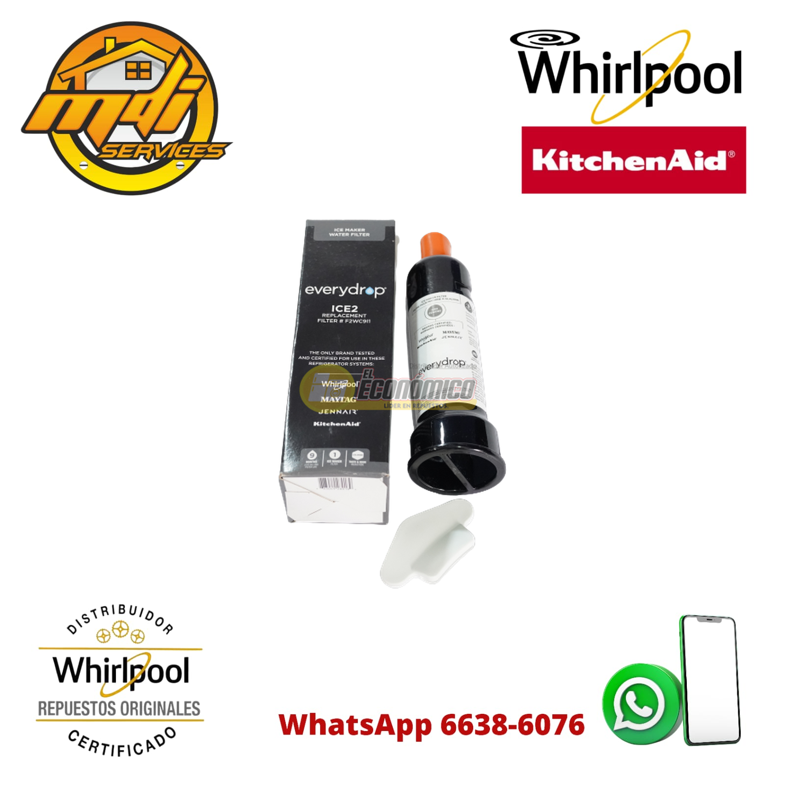 FILTRO FABRICADOR DE HIELO WHIRLPOOL KITCHENAID F2WC9I1