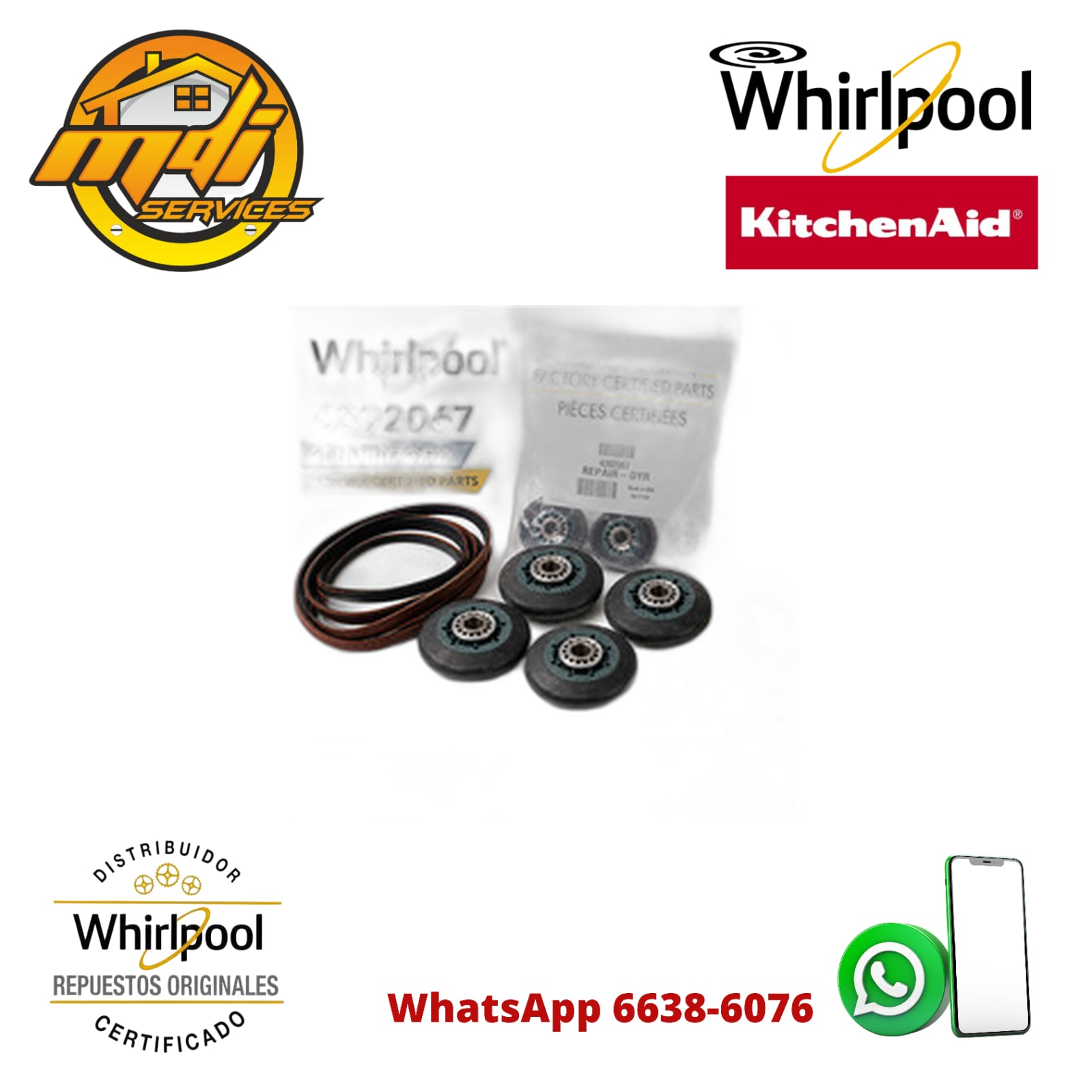KIT RODAMIENTO SECADORA WHIRLPOOL 4392607