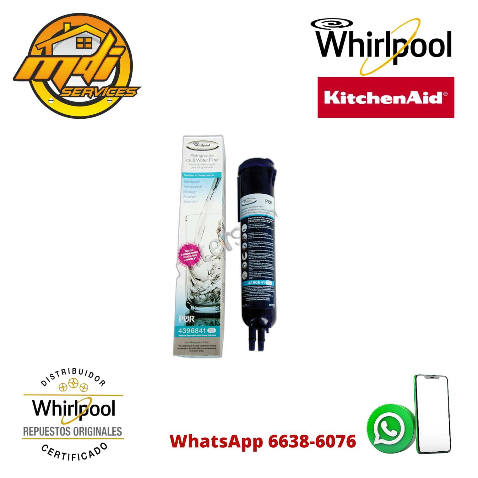 FILTRO NEVERA WHIRLPOOL ORIGINAL 4396841