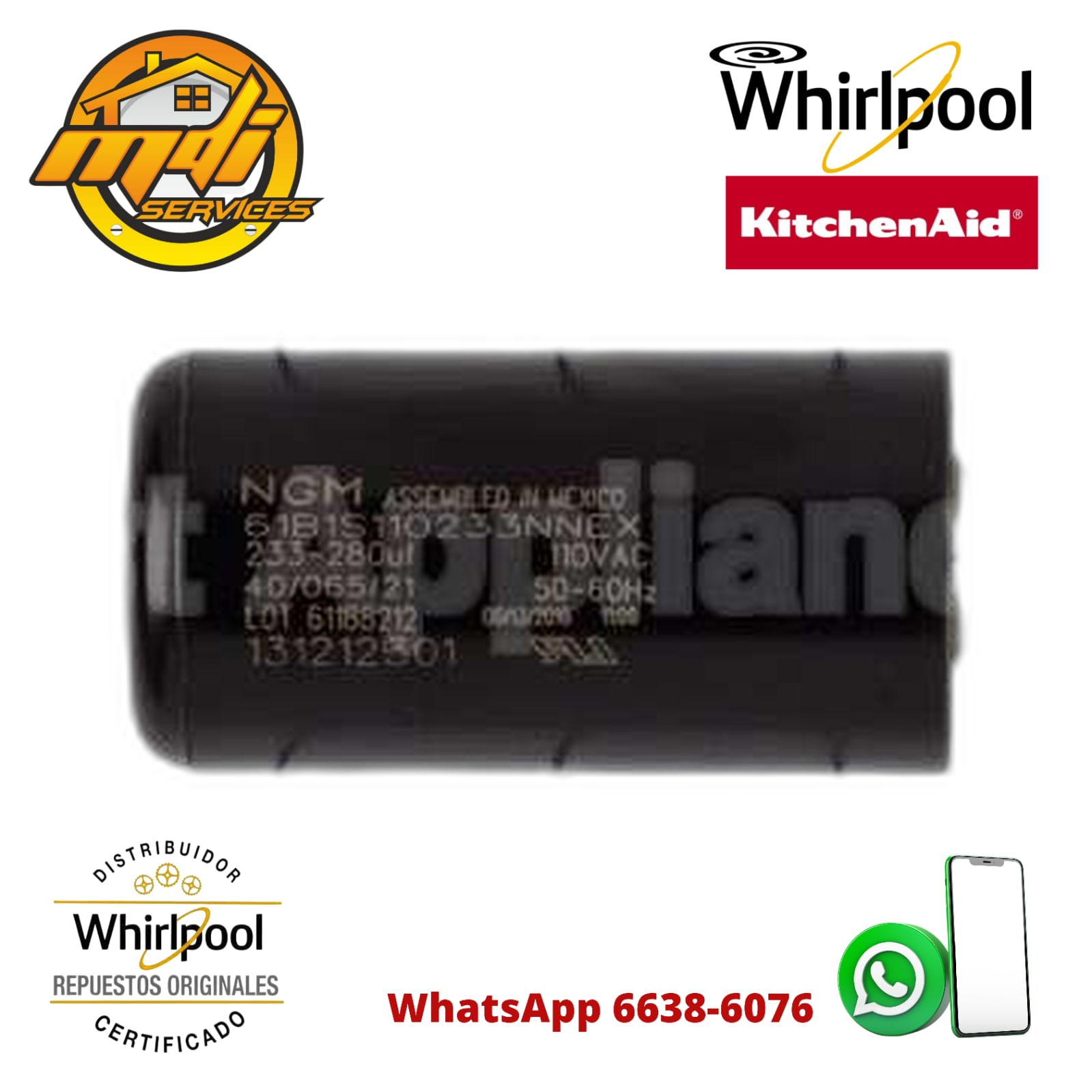 CAPACITOR LAVADORA FRIGIDAIRE 131212301