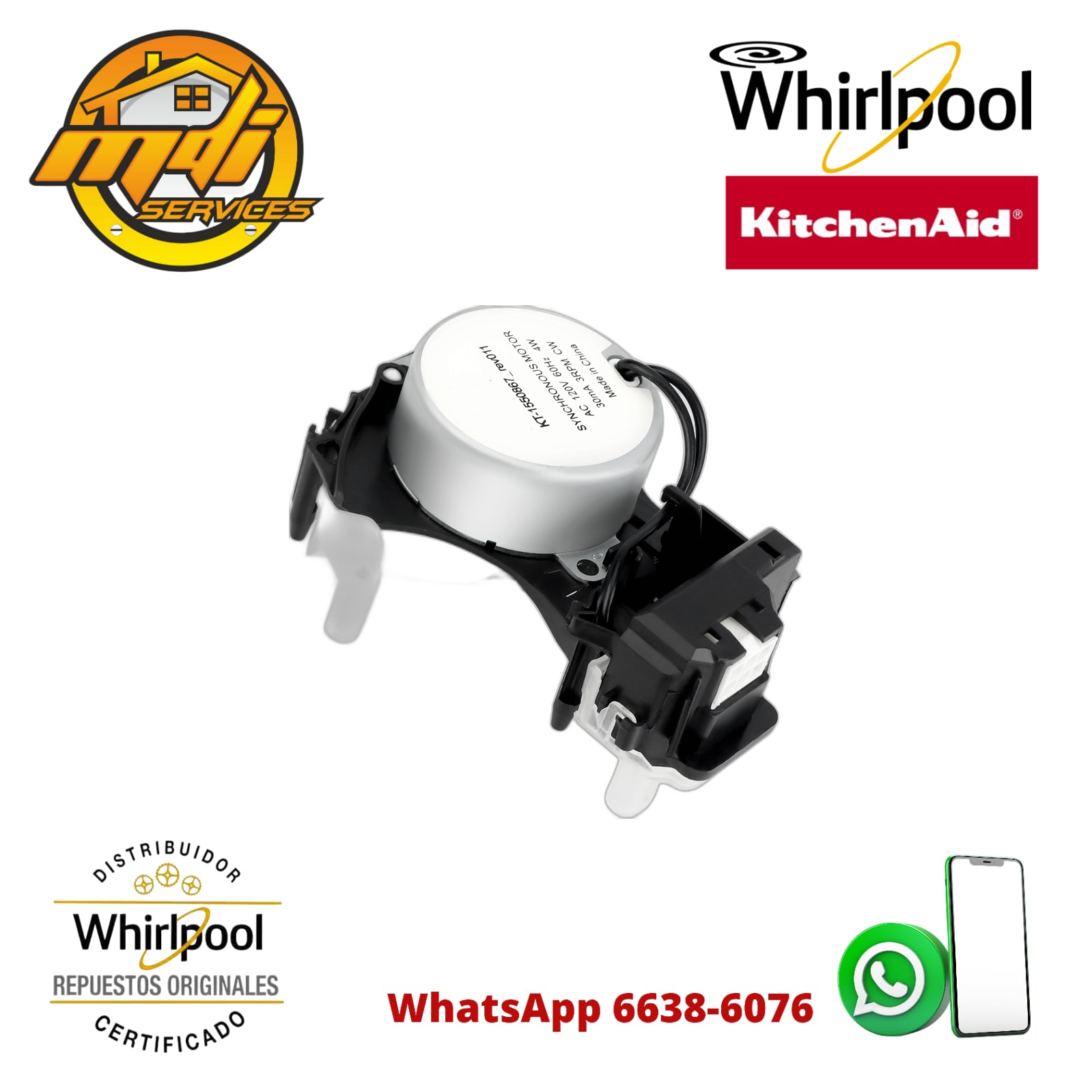 ACTUADOR LAVADORA WHIRLPOOL ORIGINAL W11398781 W10913953 W10815026