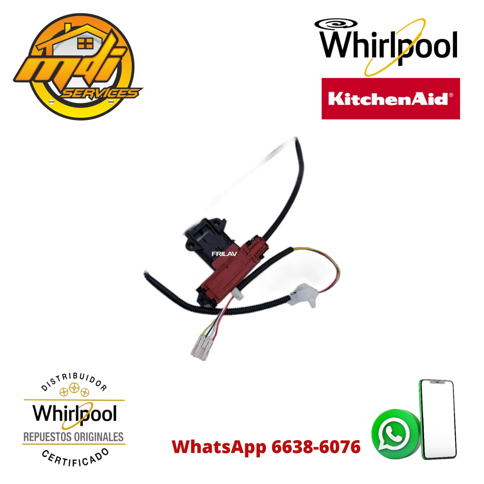 SWITCH DE PUERTA LAVADORA WHILPOOL ORIGINAL