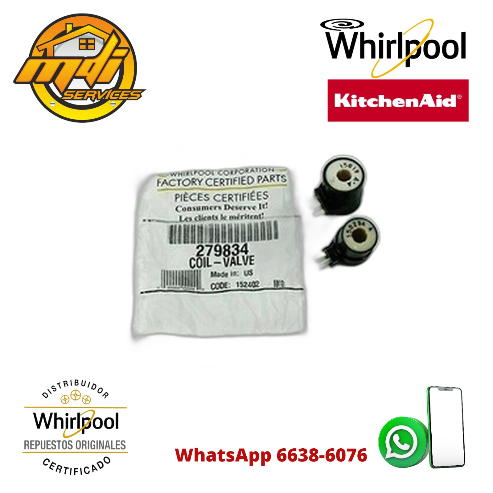 SELENOIDES GAS SECADORA WHIRLPOOL ORIGINAL FSP 279834