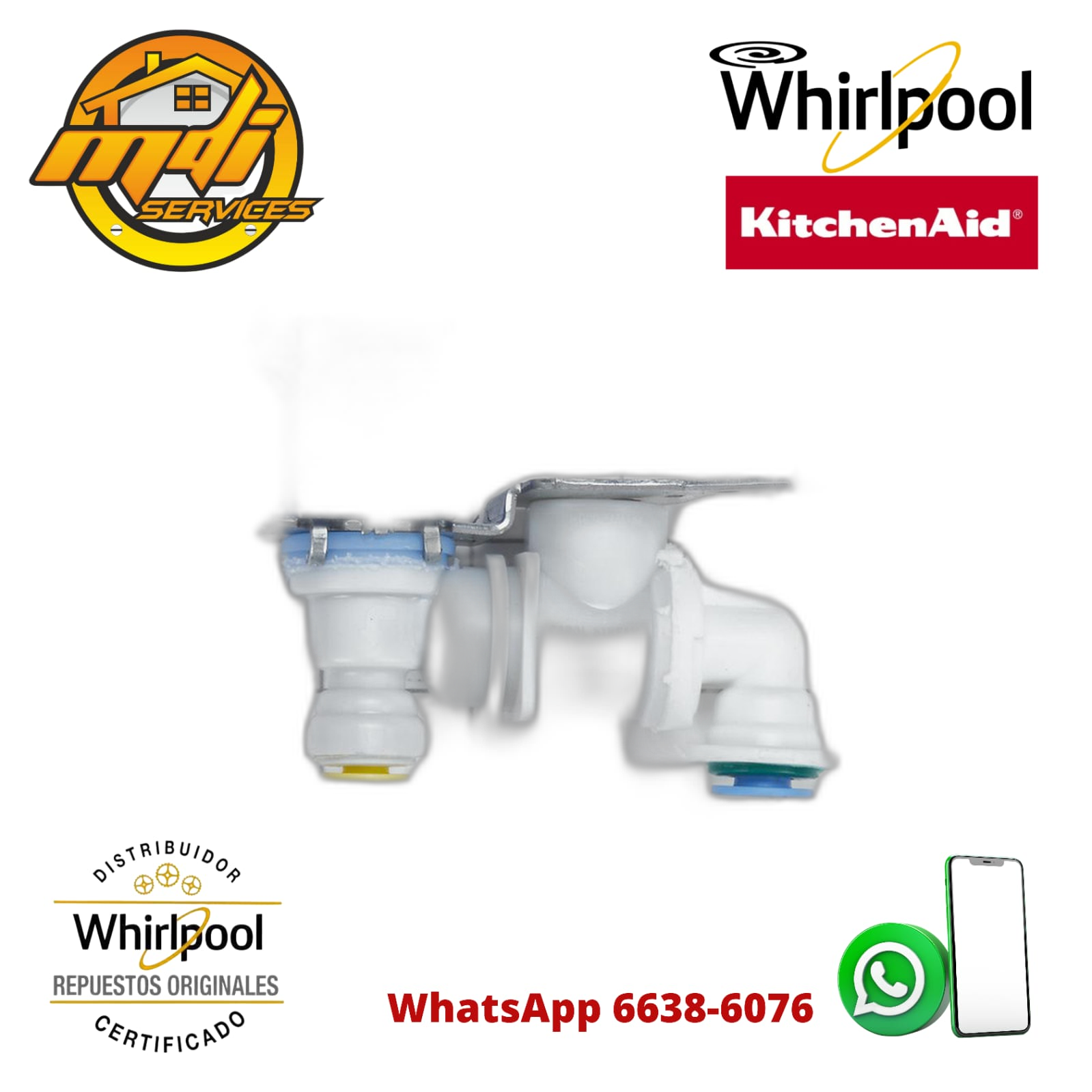 VALVULA FABRICADOR DE HIELO WHIRLPOOL ORIGINAL FSP W10881366